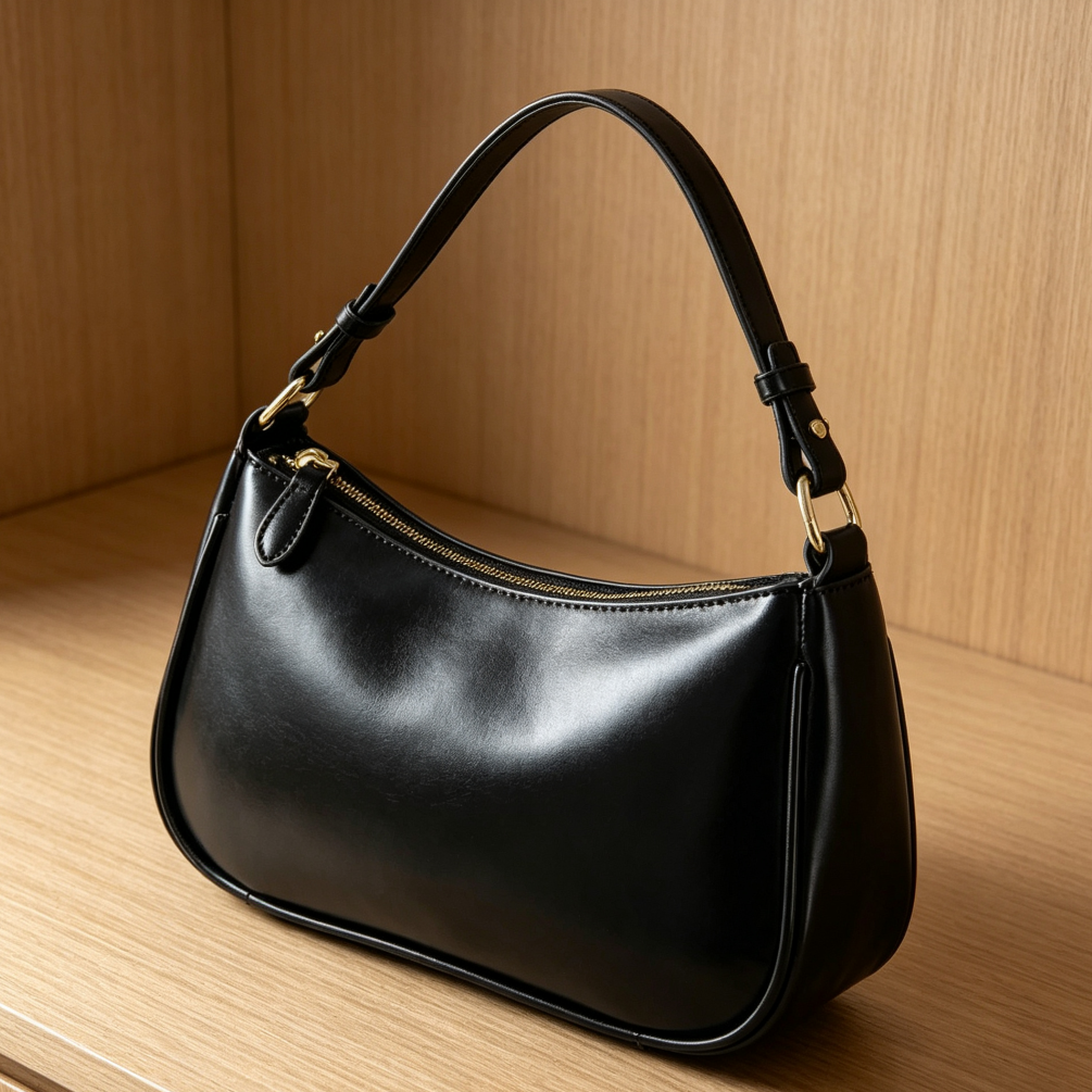 Leather Hobo Shoulder Bag with 2 Removable Straps