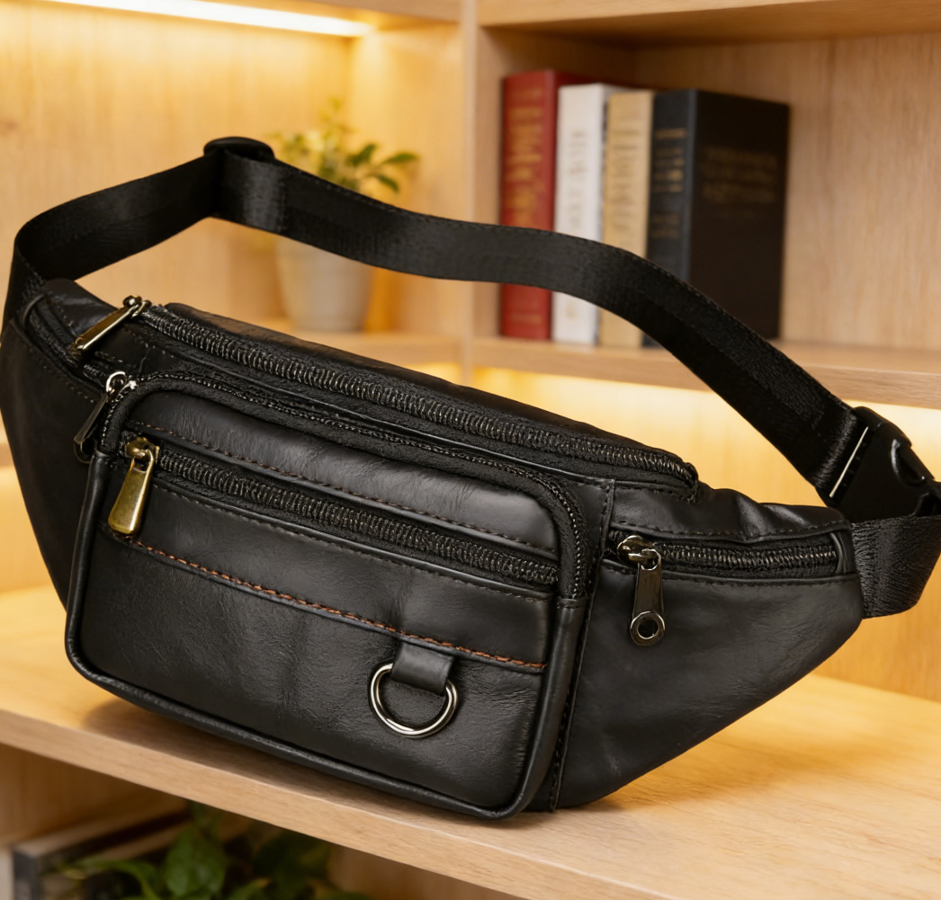Deep Brown Leather Vintage Hip Bag