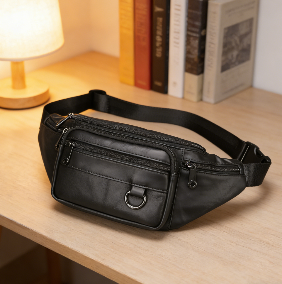 Deep Brown Leather Vintage Hip Bag