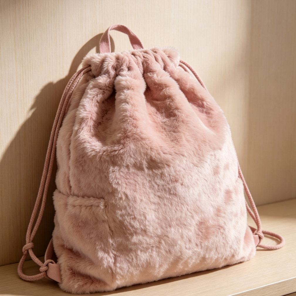 Faux Fur Plush Backpack