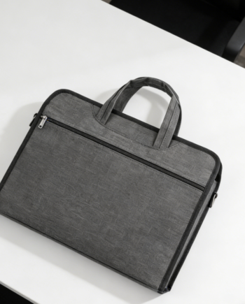Grey Oxford Portable Briefcase with Handle
